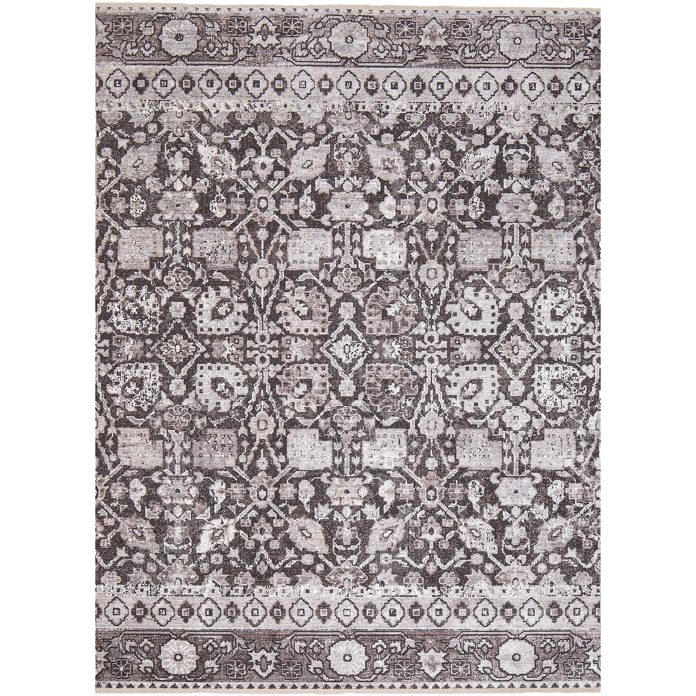 Jerik Ashton carpets in grey, shown in a product top view as image 1