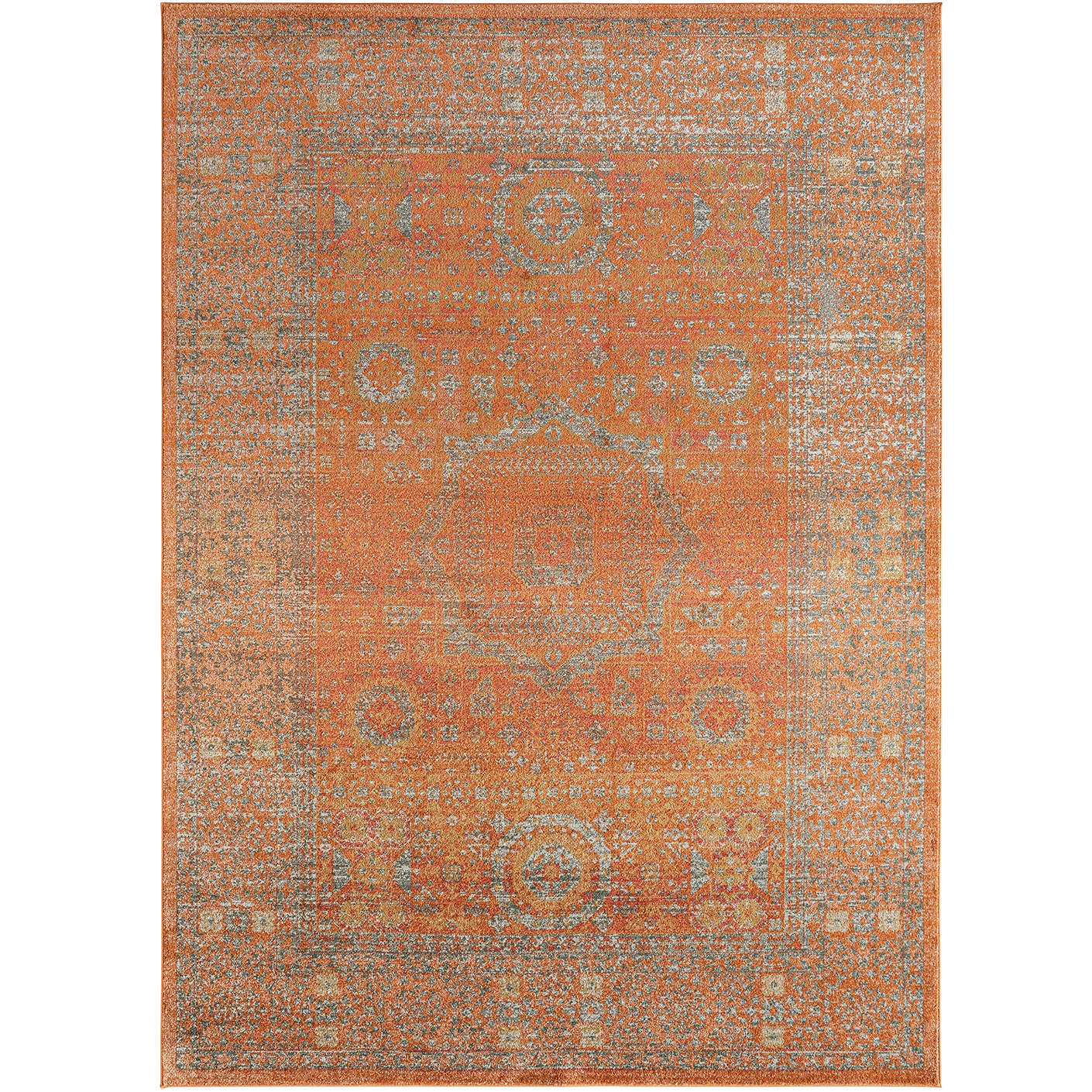 Julian Rust carpets in orange, shown in a product top view as image 1