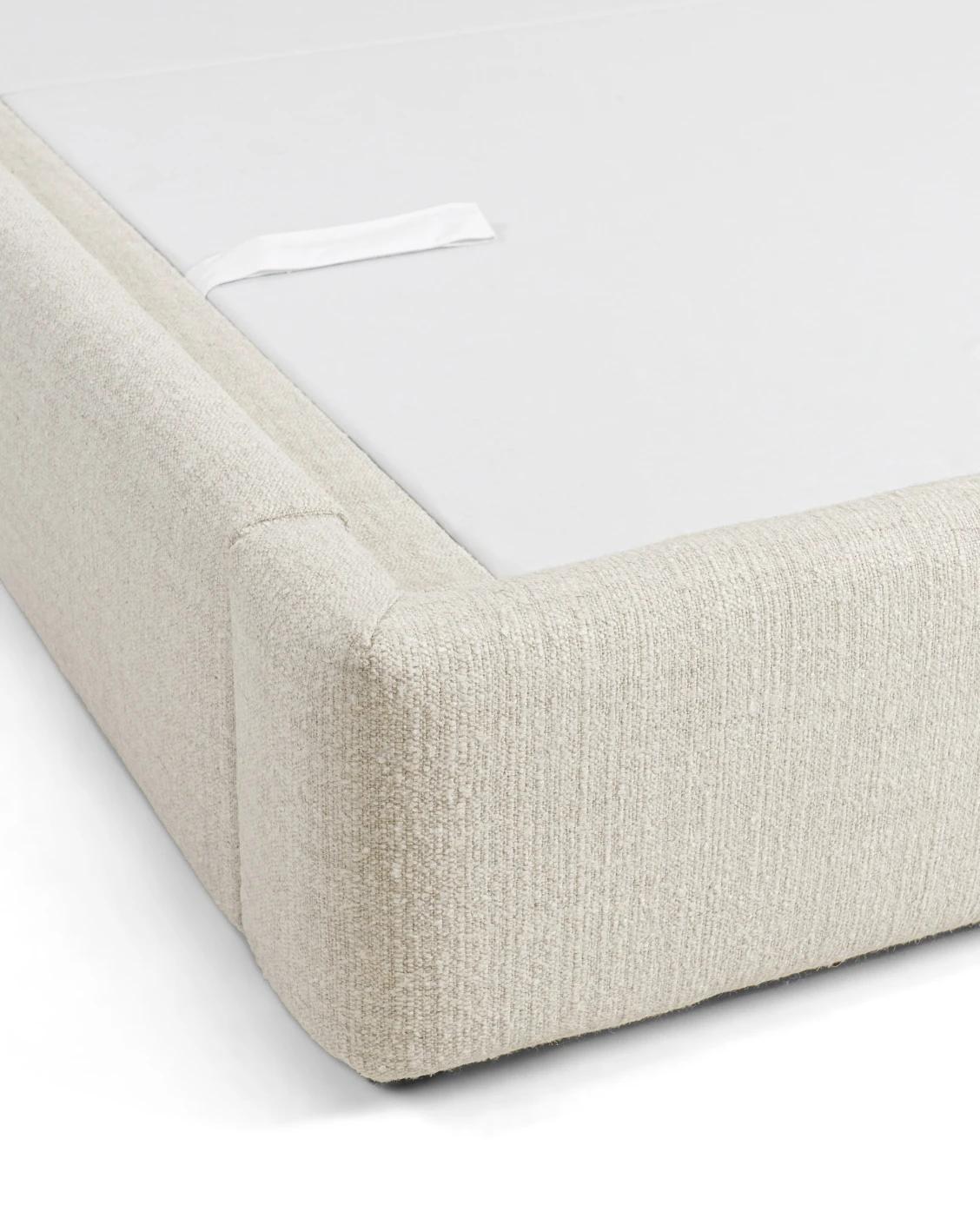 Livia Soft Off-White bed frame in off white, shown in a product close-up as image 9
