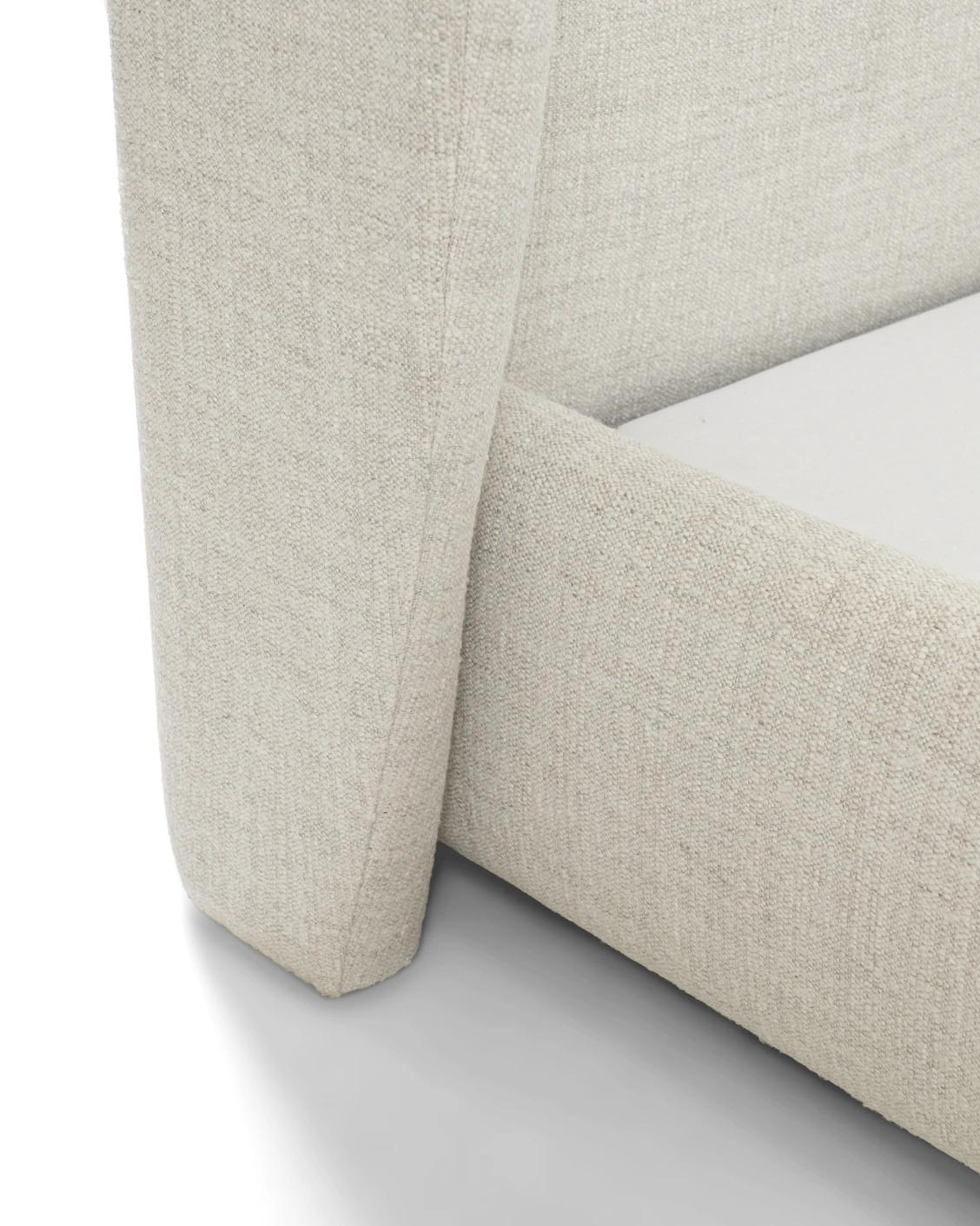 Livia Soft Off-White bed frame in off white, shown in a product close-up as image 10