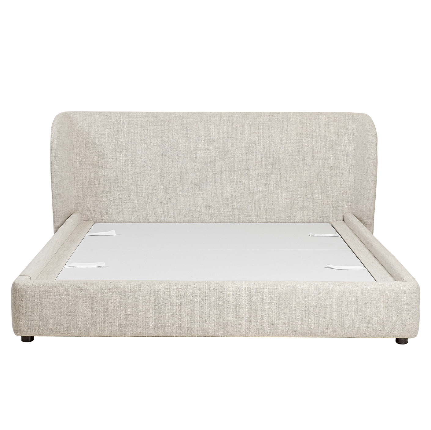 Livia Soft Off-White bed frame in off white, shown in a product front view as image 1
