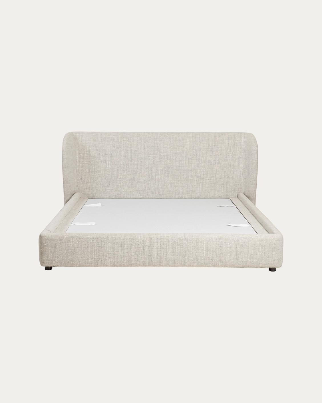 Livia Soft Off-White bed frame in off white, shown in a product front view as image 1