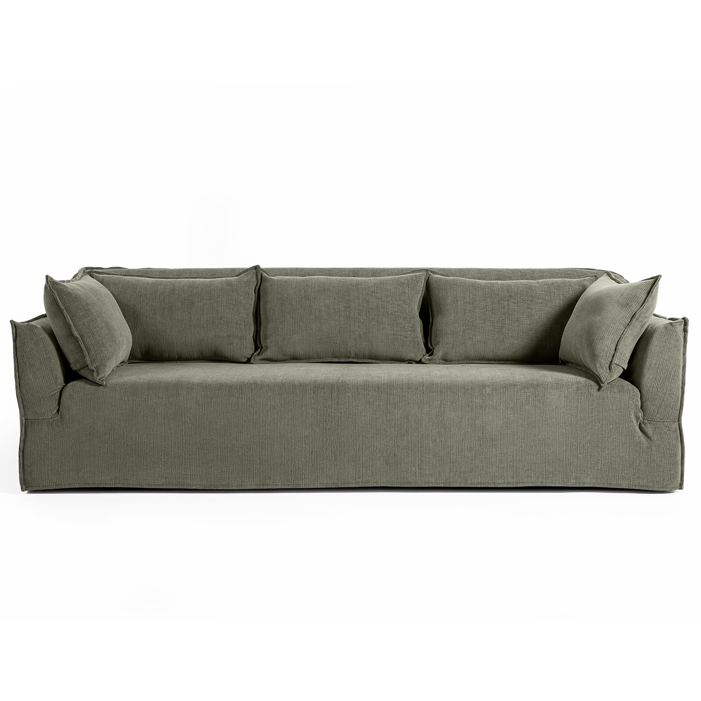 Miro Olive Grey sofa in olive grey, shown in a product front view as image 1