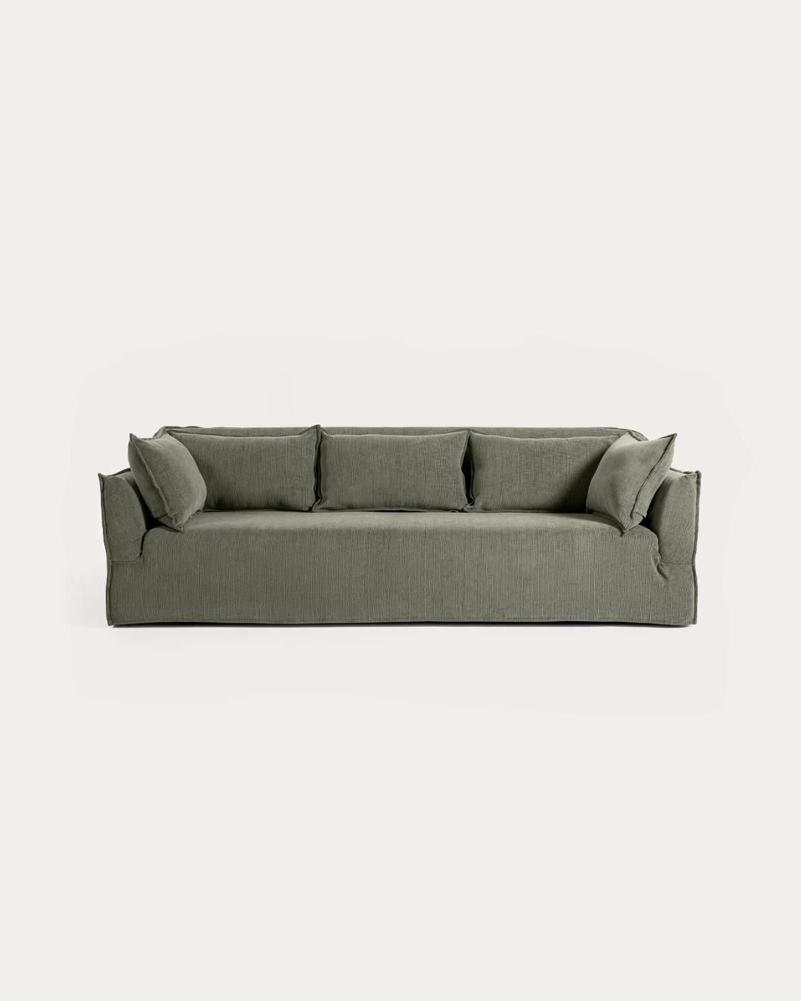 Miro Olive Grey sofa in olive grey, shown in a product front view as image 1