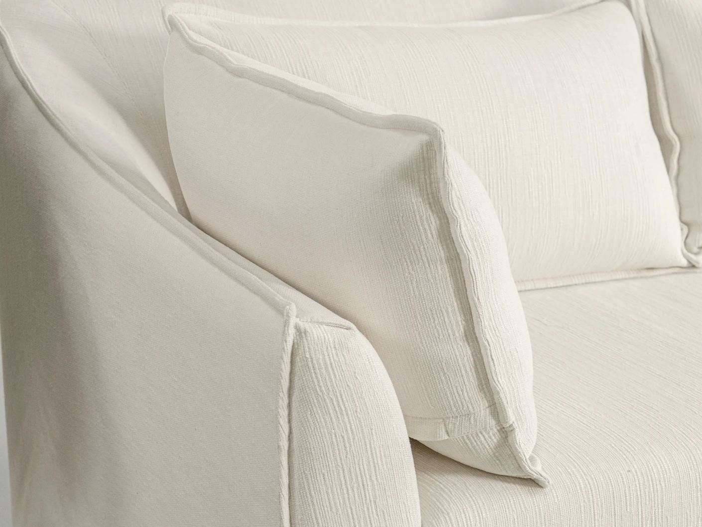 Miro Warm Ivory sofa, shown in a lifestyle left view as image 4