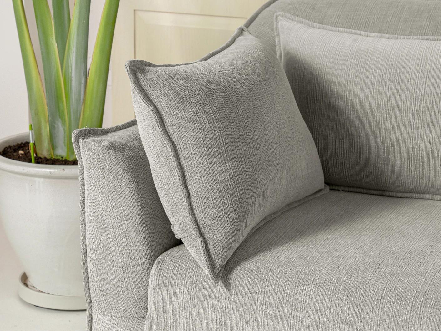 Miro Warm Stone sofa in warm stone, shown in a lifestyle right view as image 6