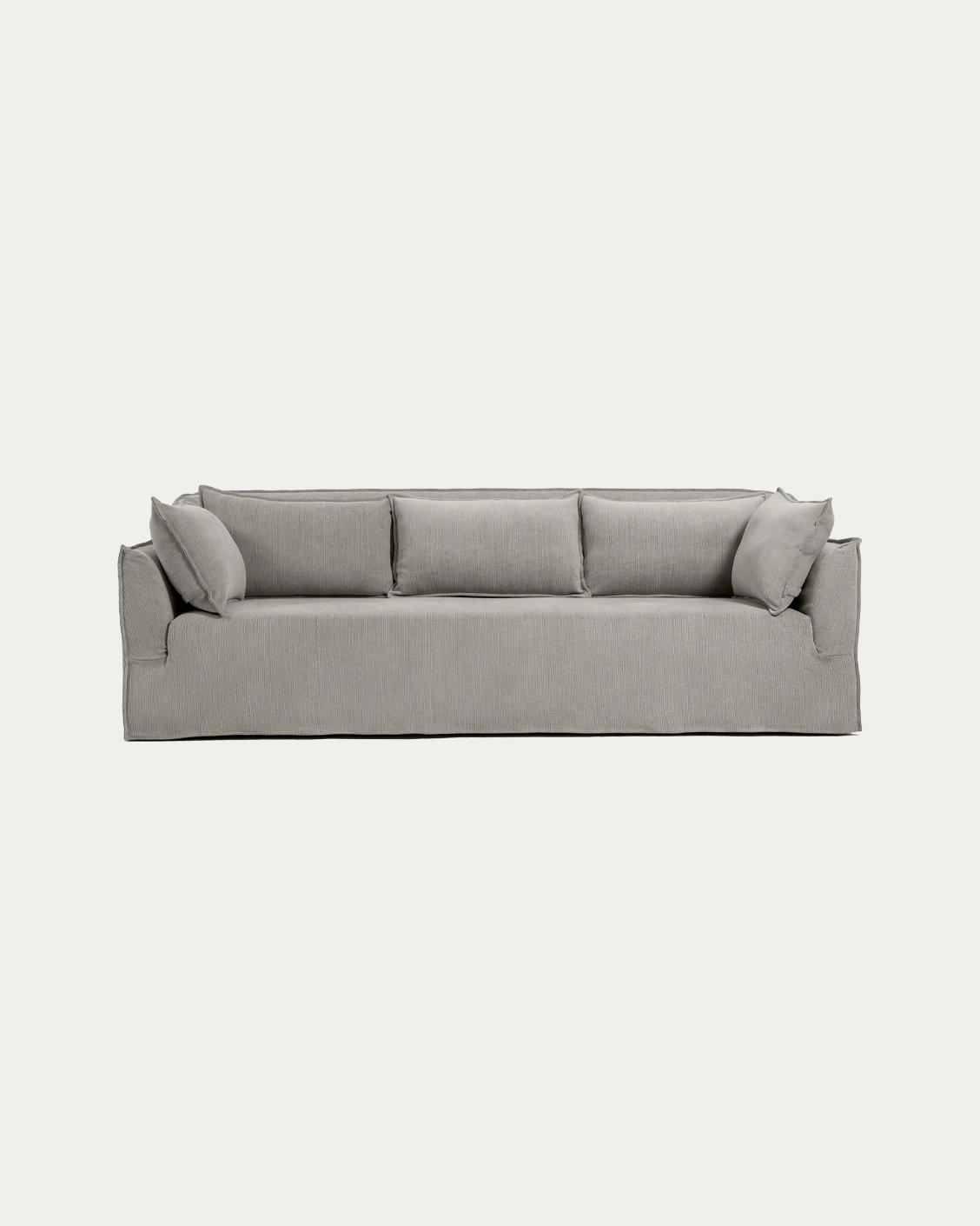 Miro Warm Stone sofa in warm stone, shown in a product front view as image 1