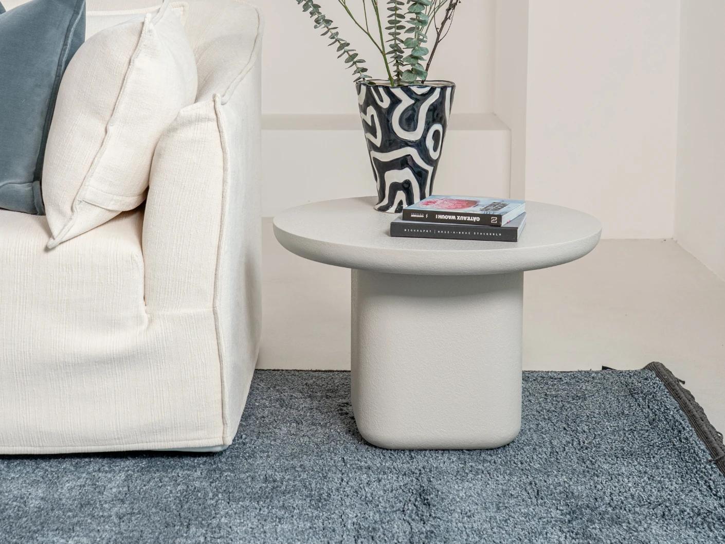 Modena Set Of 3 coffee table in soft ivory and stone, shown in a lifestyle front view as image 4