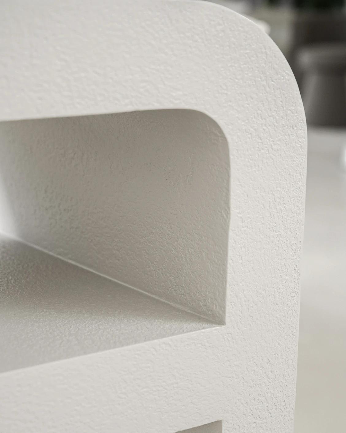 Orta console table in soft ivory and stone, shown in a lifestyle close-up as image 4