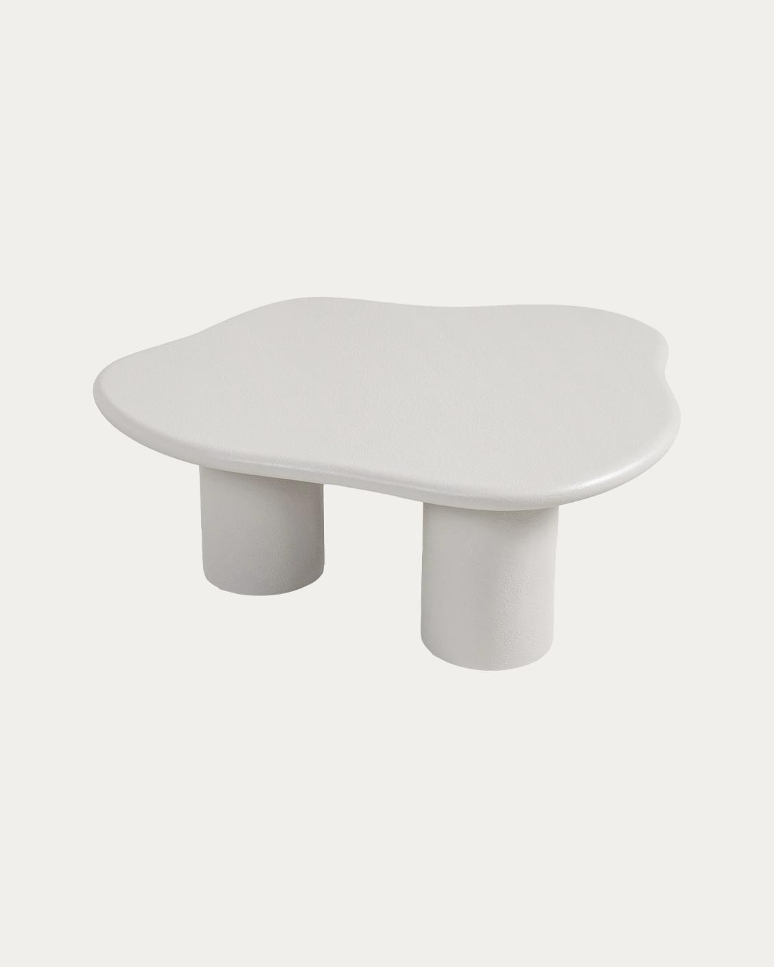 Pienza coffee table in soft ivory and stone, shown in a product front view as image 1