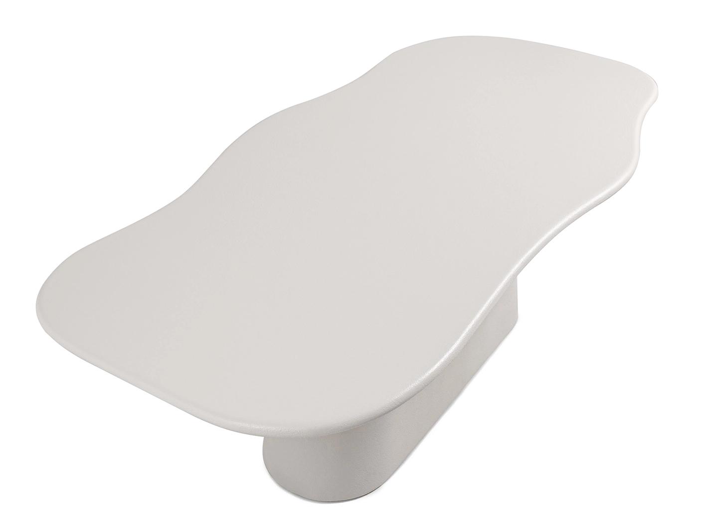 Ravenna dining table in soft ivory, stone and ivory, shown in a product top view as image 1