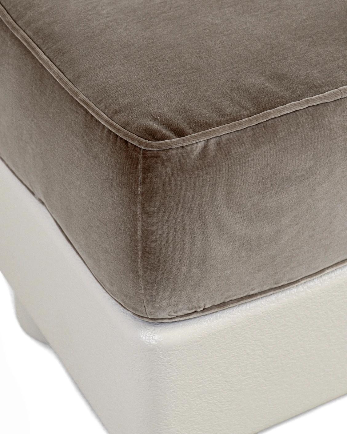 Rina bench in warm taupe, ivory and taupe, shown in a product close-up top view as image 11