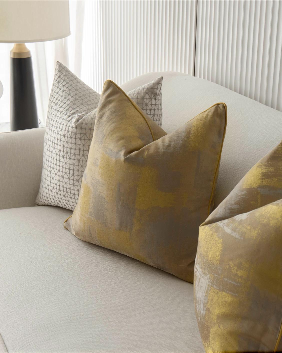 Gustave Bundle cushion in silver and gold, shown in a product right view as image 5