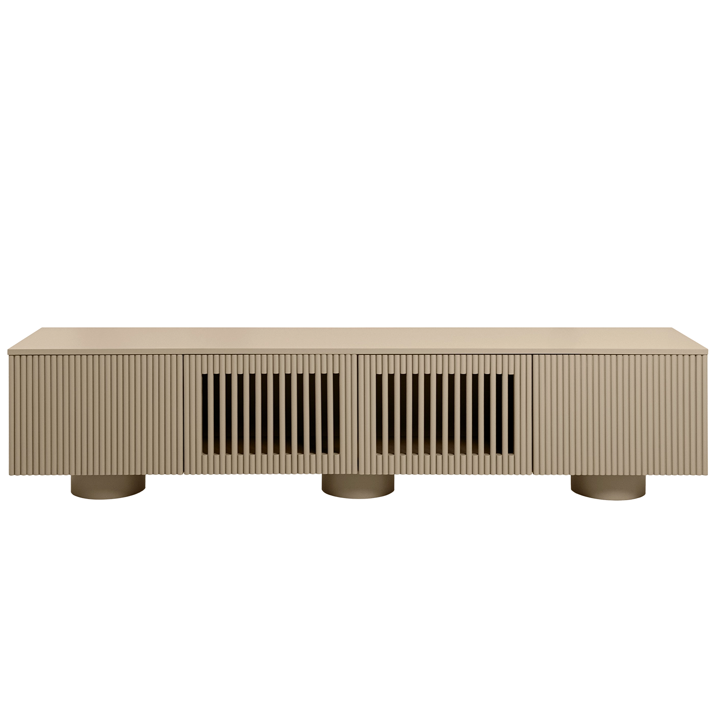 Treviso TV unit in warm clay and taupe, shown in a product front view as image 1