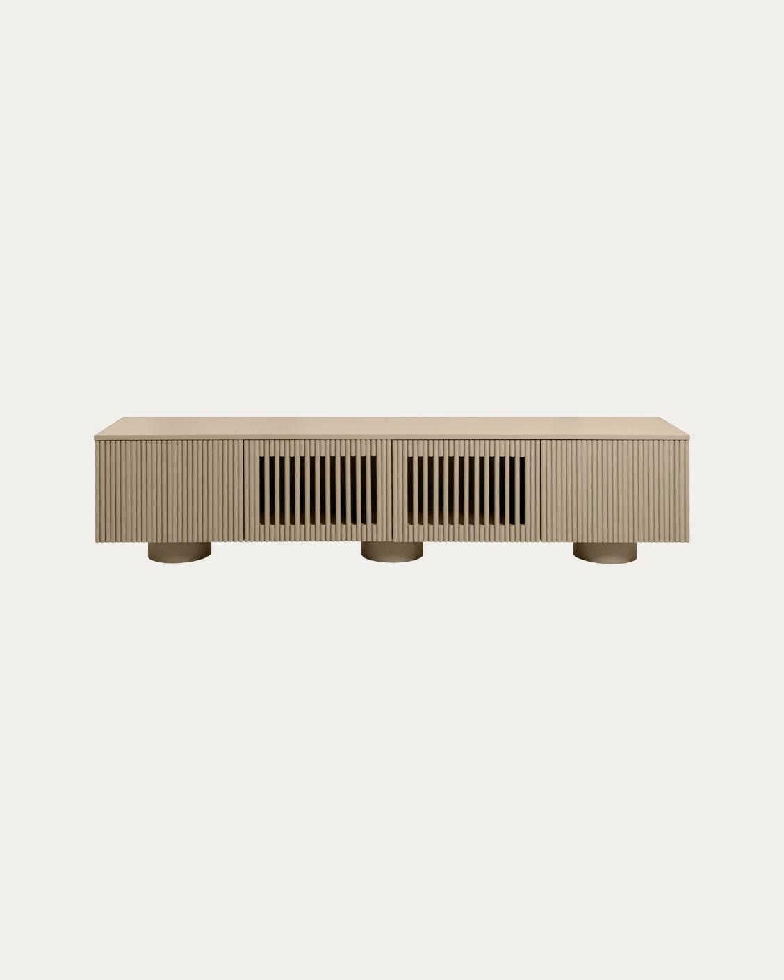 Treviso TV unit in warm clay and taupe, shown in a product front view as image 1