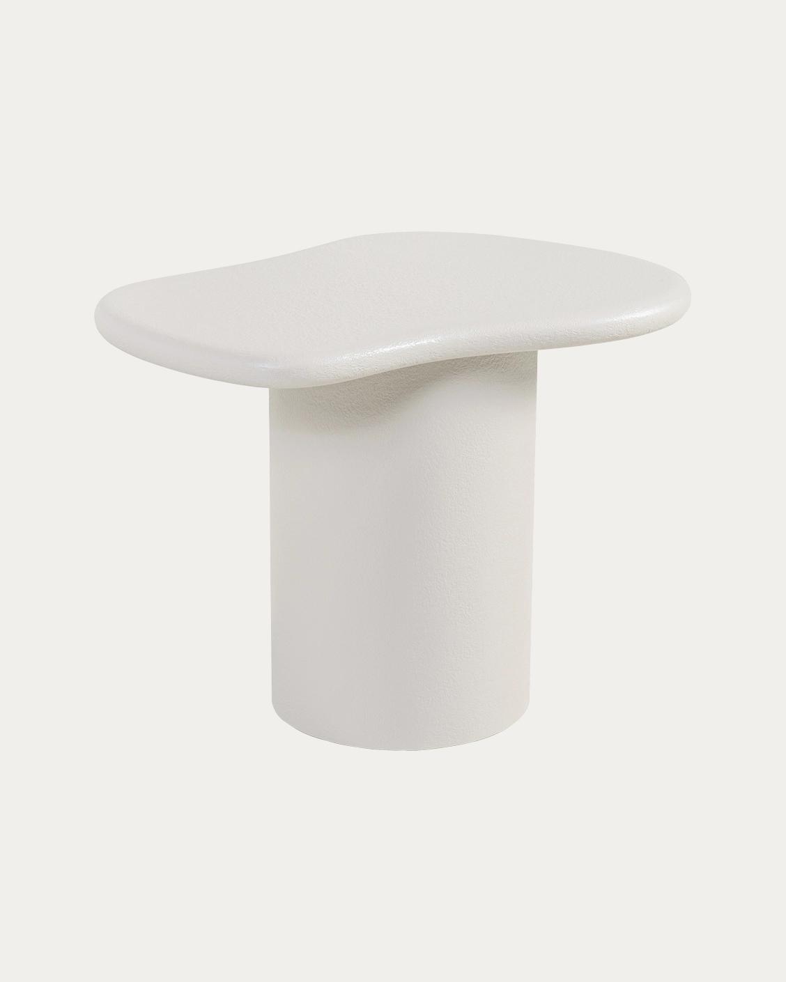 Verona side table in soft ivory and stone, shown in a product front view as image 1