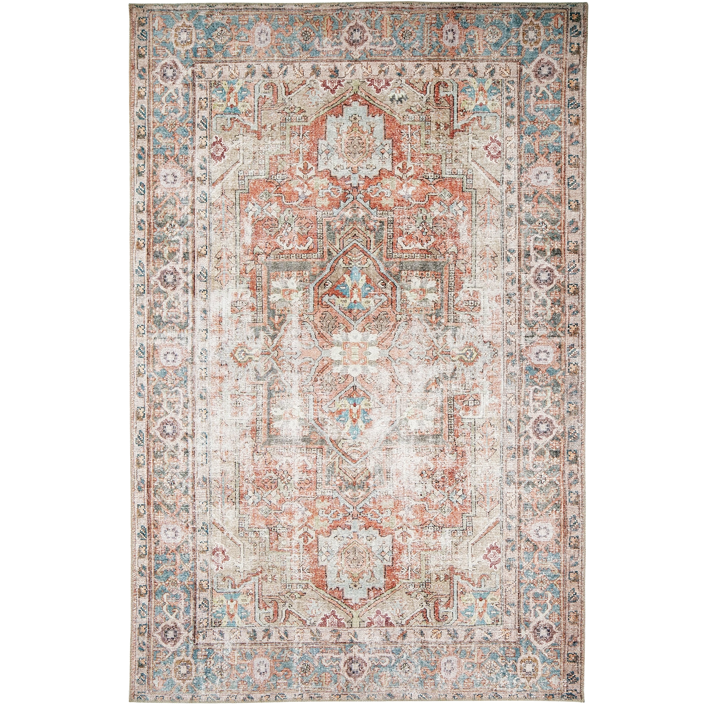 Vince Rouge carpets in red and multicolour, shown in a product top view as image 1