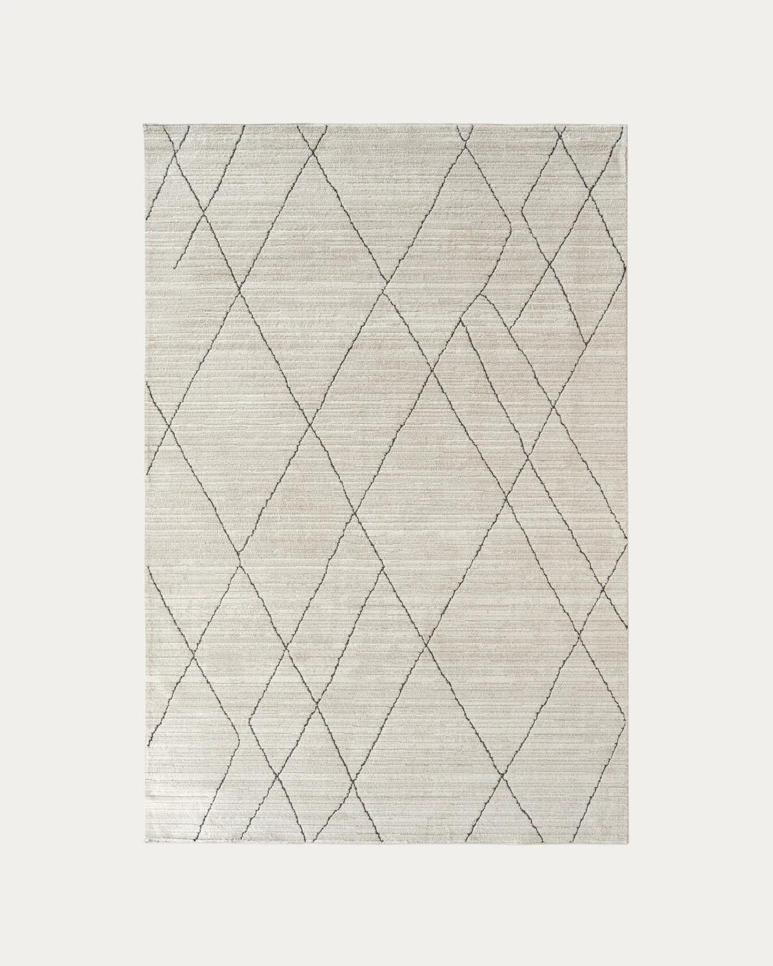 Zen Pearl carpets in charcoal and ivory, shown in a product top view as image 1